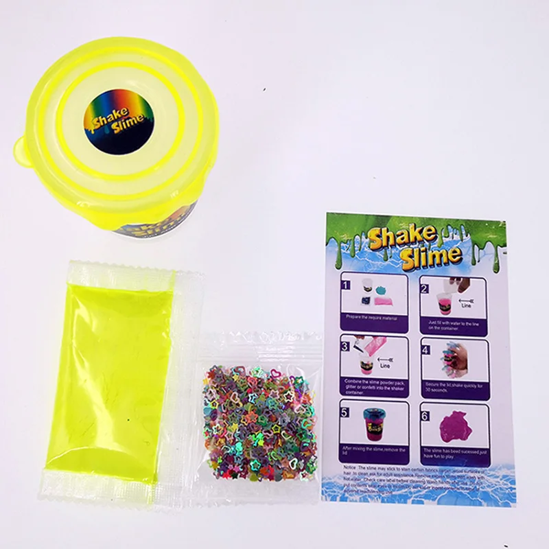 Shake Slime, полимерная глина, магический песок, принадлежности для слизи, порошок, блеск, встряхивание, сделай сам, просто добавьте воду, слизи, комплект для детей, рождественский подарок