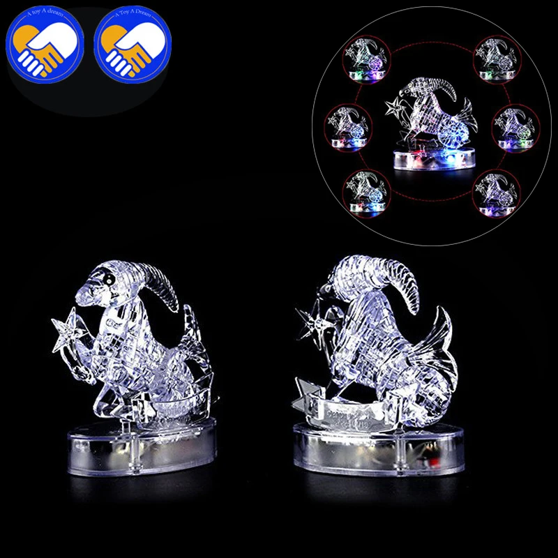 Игрушка мечты 3D Кристалл Головоломка мигающий светодиодный свет 12 созвездий
