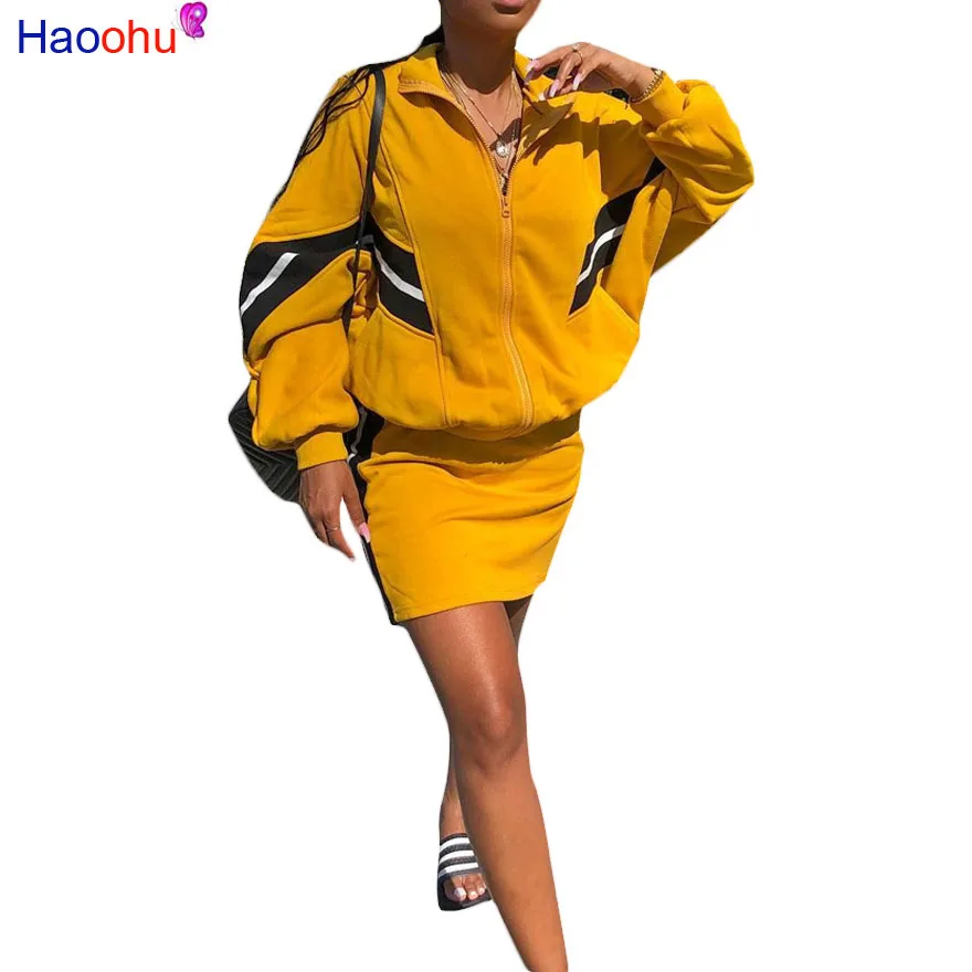 Женский спортивный костюм HAOOHU повседневный комплект из двух предметов