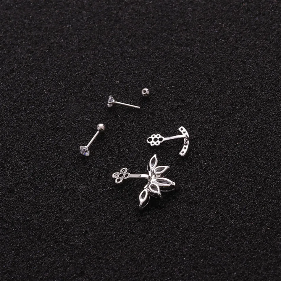TTLIFE 1 шт. Cz Корона цветок кулон Tragus гвоздики раковины пирсинг серьги спираль серьги, Надеваемые На ушной хрящ Хрустальный пирсинг уха ювелирные изделия