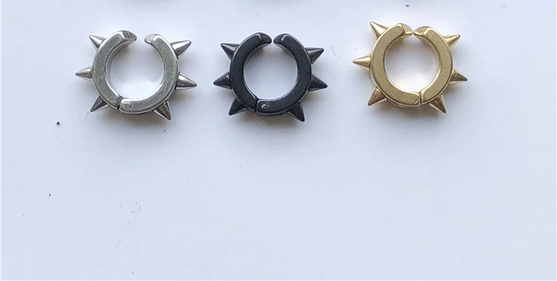 Non-piercing UVW123 2 шт 4*9 мм модное хирургическое стальное острие обруч Сережки для пирсинга не пирсинга уха клип Pendientes Поддельные Серьги Brincos - Окраска металла: Non-piercing