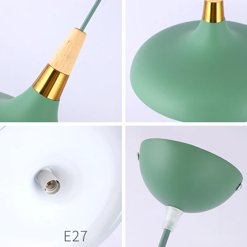 

Nordic Restaurant droplight E27 Kitchen Lighting Pendant Lights Modern Wood Light fixtures