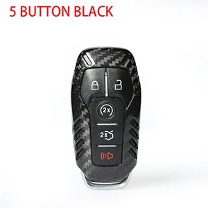 5 BUTTON BLACK DEE умный дистанционный ключ из углеродного волокна 3 и 4 и 5 кнопки для ключа ФОБ чехол КРЫШКА ДЛЯ Ford Mustang- проводник - Название цвета: 5 BUTTON BLACK
