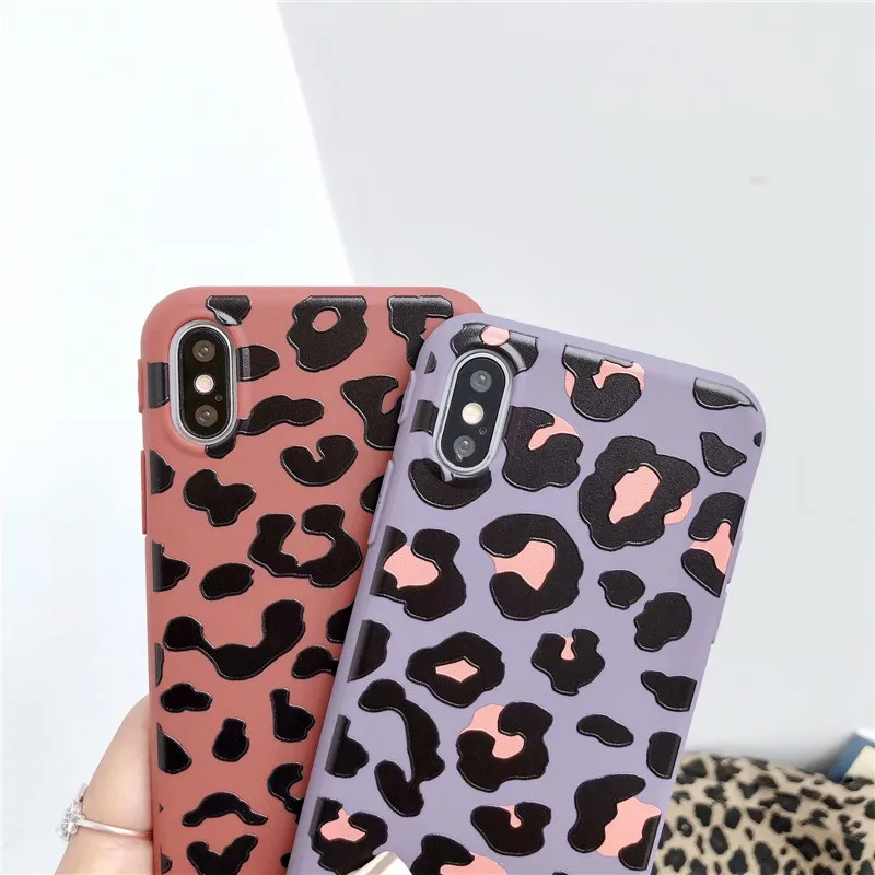 Fashion Colorful Embossed Leopard Phone Case For iphone X XS Max XR 6 6s 7 8 plus Cover Luxury Soft Cases Capa |