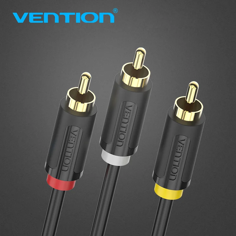 

Vention 3 RCA на 3RCA кабель позолоченный папа-папа av-кабель 1 м 1,5 м 2 м RCA разъем видео кабель для STB DVD TV, VCD Blueplayer