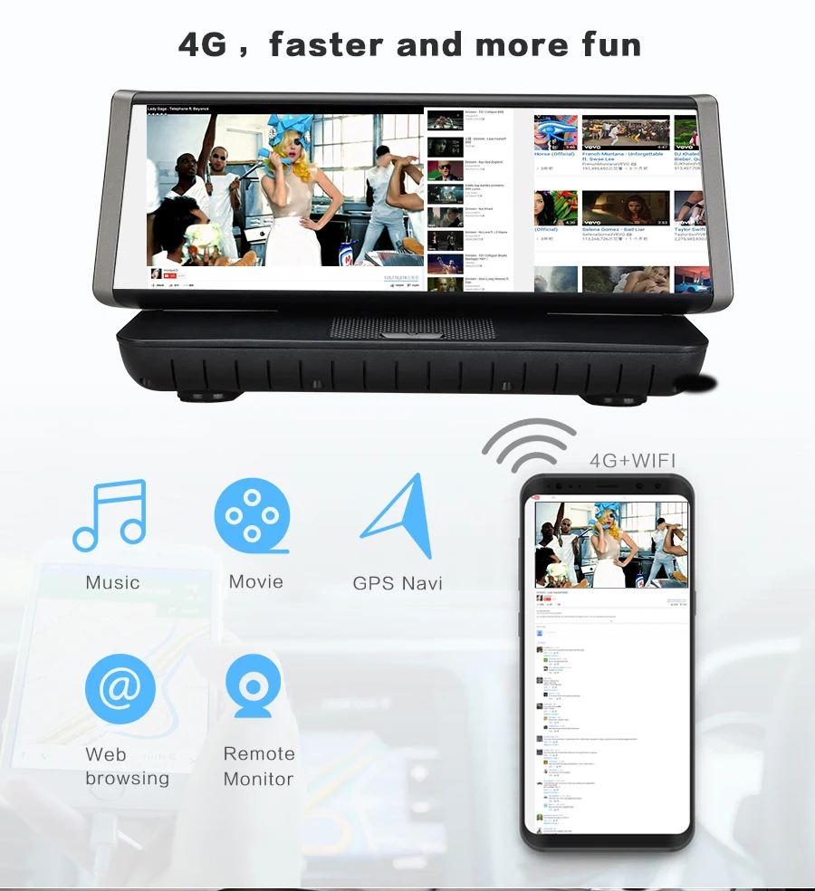 OnReal dash камера 8,0 Touch 4G Android gps двойной объектив Автомобильная камера ADAS gps FHD 1080P wifi авто регистратор камера заднего вида