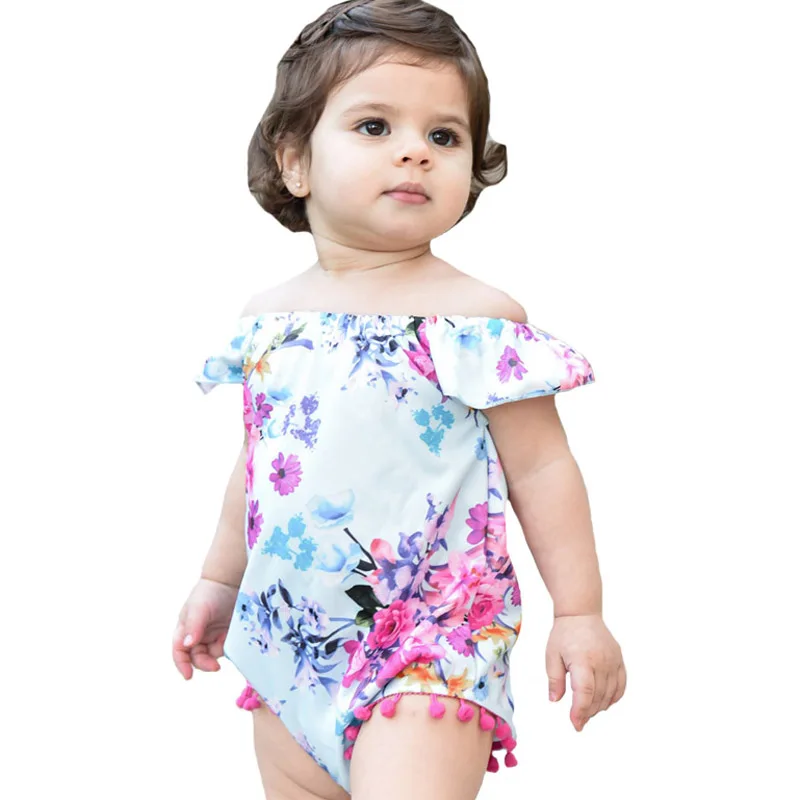 Комбинезон для девочек с цветочным принтом 2017 летний детский комбинезон без