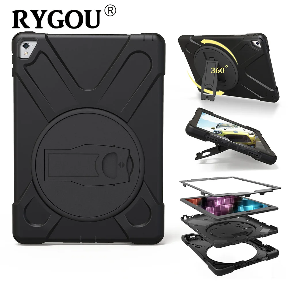 

For Apple iPad Pro 9.7 Case, 2016 Release Impact Resistant Shockproof Heavy Duty Armor Triple-layer Kids Safty defense Cover