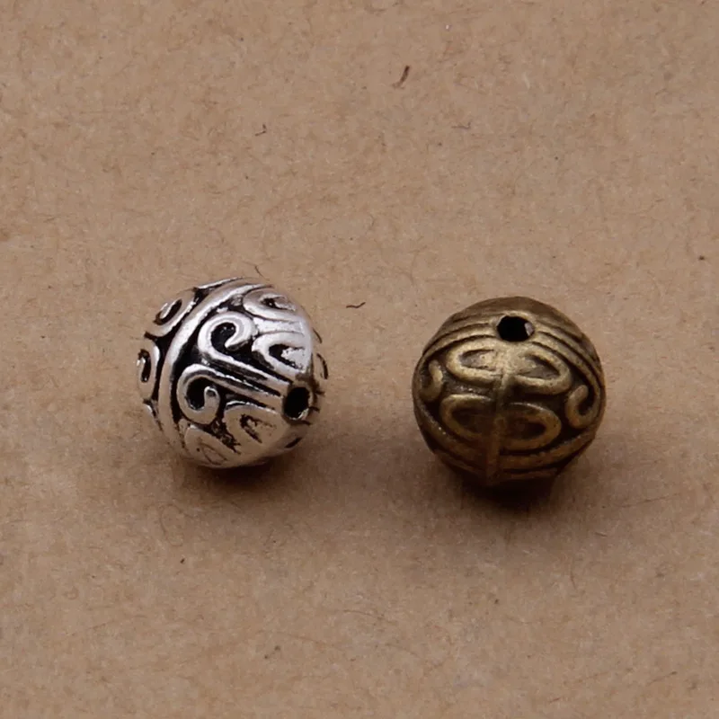 

20pcs/lot 6*7mm Antique Bronze Color Vintage Round Charm Beads Metal European Beads For Bracelet Necklace Jewelry Making