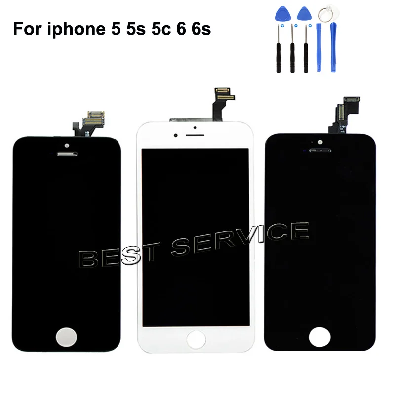 ЖК дисплей с дигитайзером сенсорного экрана для iPhone 6 5 5C 6s класс AAA черный белый