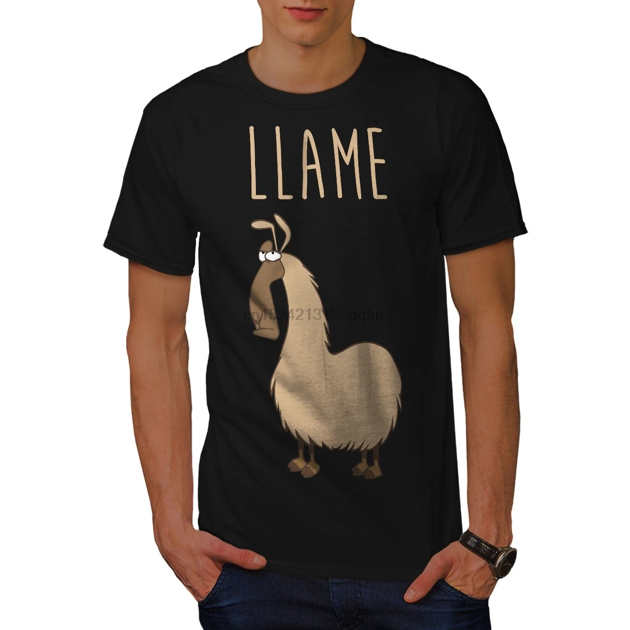 Милая Мужская футболка Llama Lame|Мужские футболки| |