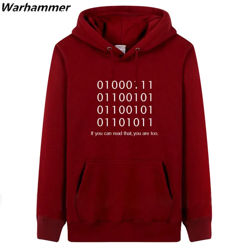 Geek Мужские кофты с капюшоном густой шерсти куртка DIY печати текста логотип Моды