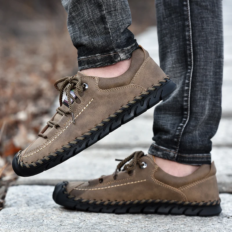 Летние повседневные мужские кроссовки из дышащей кожи уличные кроссовки| |