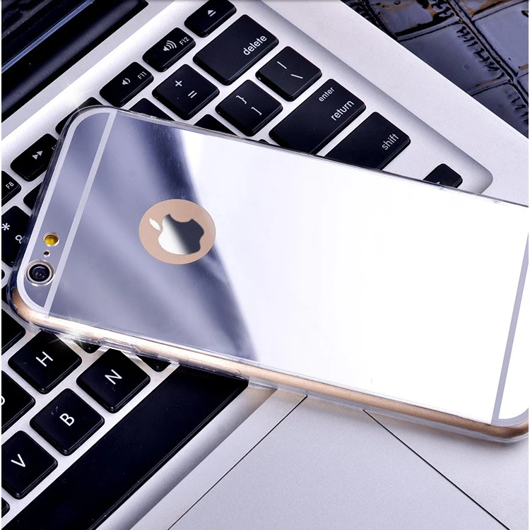 Роскошный чехол для iPhone 7 8 Plus X с зеркальным гальваническим покрытием мягкий