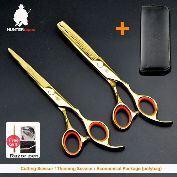 set with bag Скидка 30%, 6 дюймов, профессиональные ножницы для стрижки волос, парикмахерские ножницы из нержавеющей стали, набор, парикмахерский магазин, товары, комплект для салонов - Цвет: set with bag