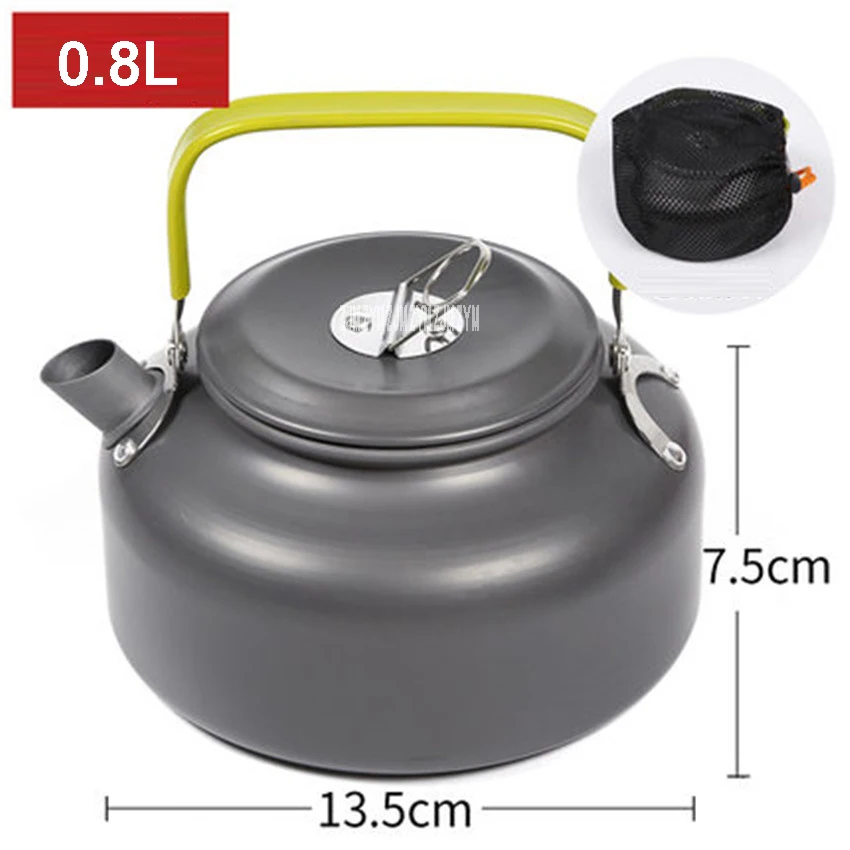 

Outdoor Camping Picnic ultralight Hiking Portable Teapot kettle Coffee Tea Pot 0.8L with Heat Proof Handle Tea With Net bag