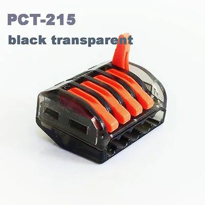 PCT-215-black Тип разъем провода разъем питания кабельный разъем 3 шпильки провода разъем терминал электронный teriminal блок подключения - Цвет: PCT-215-black