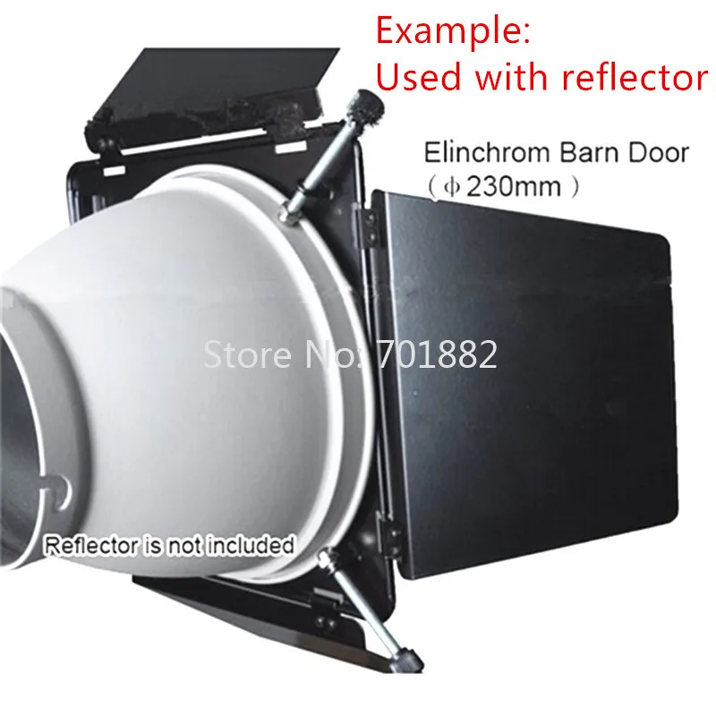 NICEFOTO 230 мм металлический Elinchrom бленда двери сарая фильтр комплект с сотовой
