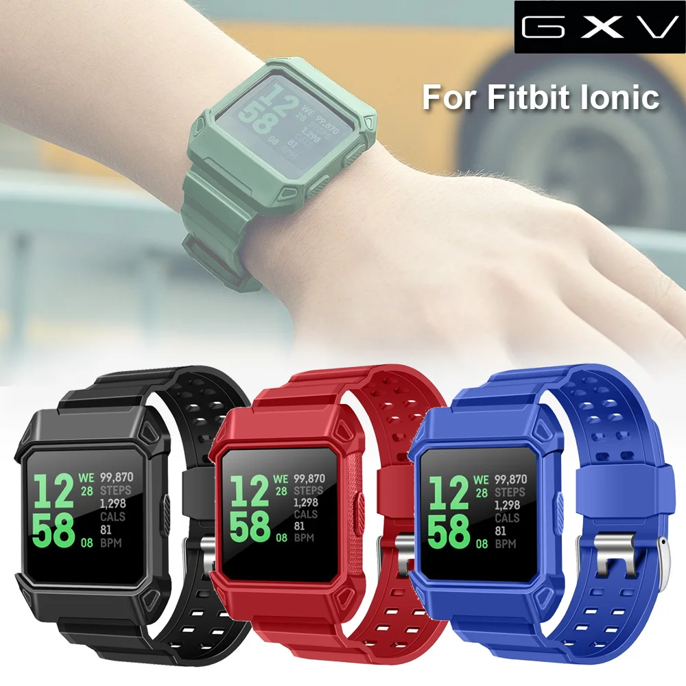 GXV Эластичный Защитный чехол с ремешком (ТПУ + ПК) для Ionic Smart Fitness Watch Fitbit