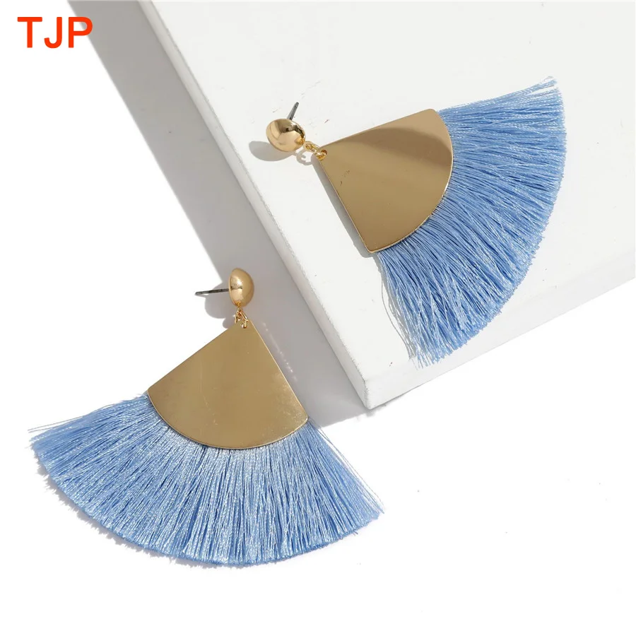 Женские серьги с кисточками треугольной формы новинка 2019 этнические богемные