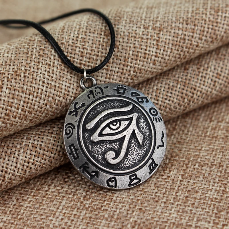 Подвеска в виде глаз хора из Египта модное ожерелье кожи с серой веревкой