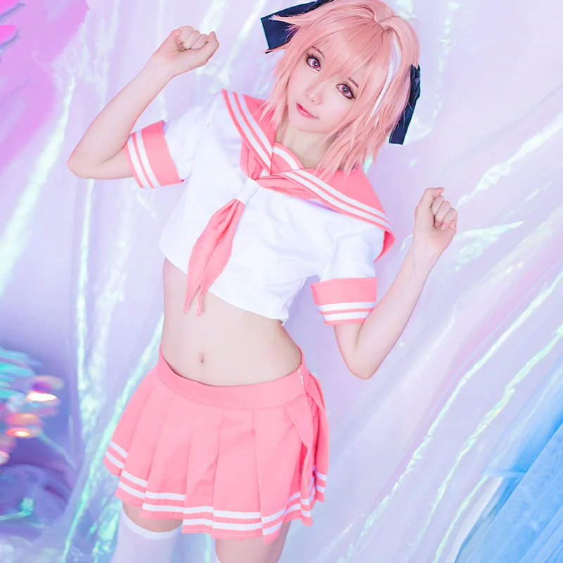 Fate/Grand Order Fate Apocrypha Rider Astolfo Cosplay JK школьная форма матросский костюм женский модный