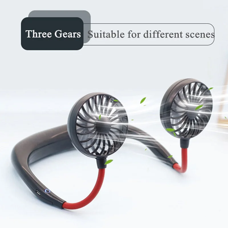 2019 Новый USB Перезаряжаемые носимых Портативный Hand Free шейным вентилятор