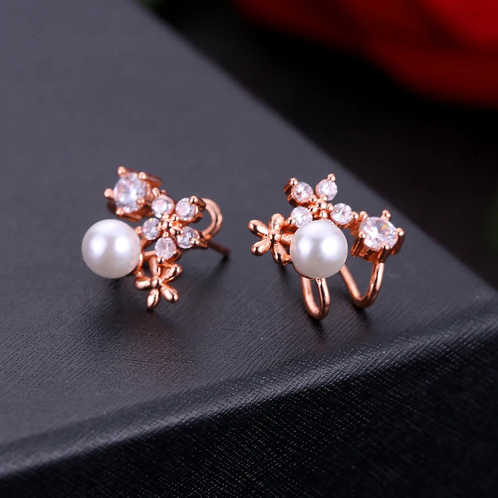 Новые жемчужные серьги цвета розового золота корейские романтичные Женские
