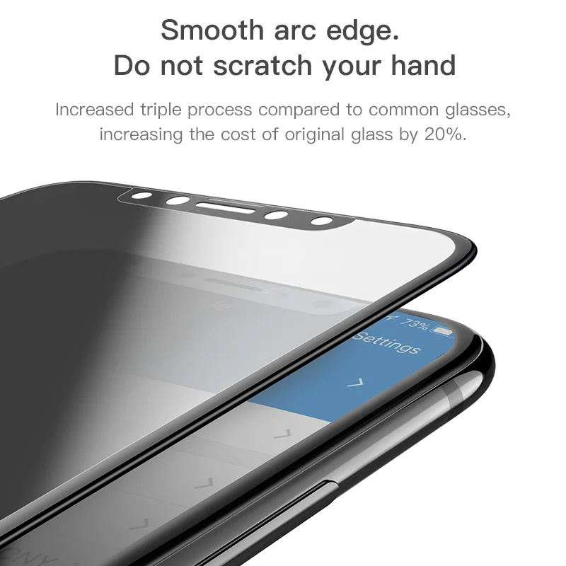 Hoco для Apple IPhone X 10 анти шпион Полный закаленное Стекло 3D фильм Экран протектор Защитная полное покрытие Сенсорный экран защиты