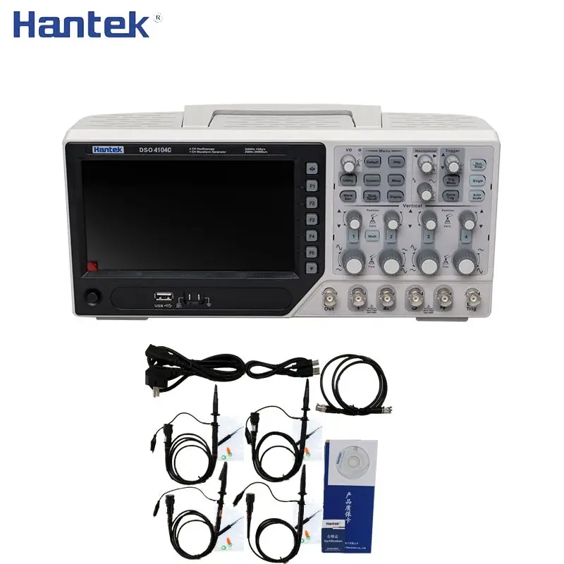 Hantek DSO4104C цифровой осциллограф 4 канала 100 МГц полоса пропускания PC Osciloscopio Portatil ЖК