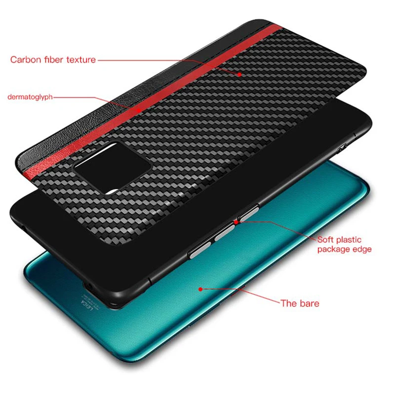 Кожаный чехол для Huawei Mate 20 Pro оригинальный защитный из углеродного волокна Vpower