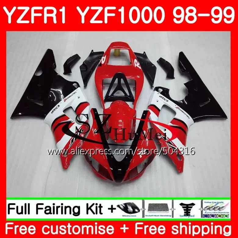 

Красный черный корпус для YAMAHA YZF-1000 YZF 1000 R 1 YZF-R1 98 99 кузов 71SH22 YZF1000 YZFR1 98 99 YZF R1 1998 1999 обтекатель комплект