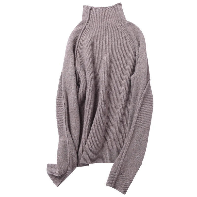 The spring and autumn female sweater cashmere long sleeved turtleneck loose woman jacket | Женская одежда