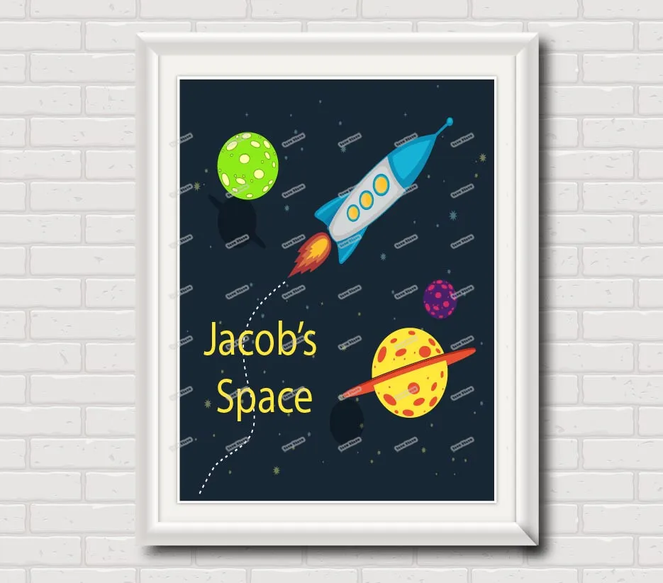 Космический ракетный корабль холст картина для детской настенный плакат