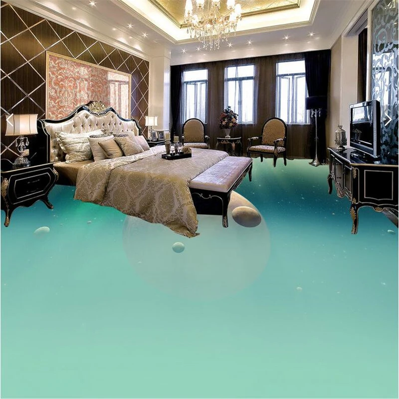 Пользовательские самоклеющиеся ПВХ водонепроницаемый 3d Пол живопись Блестящие