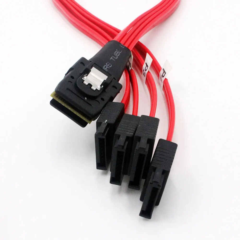 Mini SAS до 4 SATA для компьютерных разъемов сплиттер стабильный красный многополосный