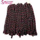 Sallyhair 14 дюймов 70 фотоэлементов вязание крючком косички пианино цвет синтетические плетеные волосы удлинитель афро прически мягкие искусственные локоны бордовые