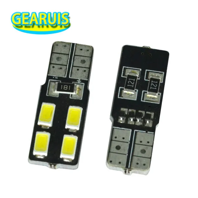100 шт. Супер яркий неполярный T10 Canbus 2W 130MA 4 SMD 5630 5730 светодиодный без ошибок Auto W5W 501