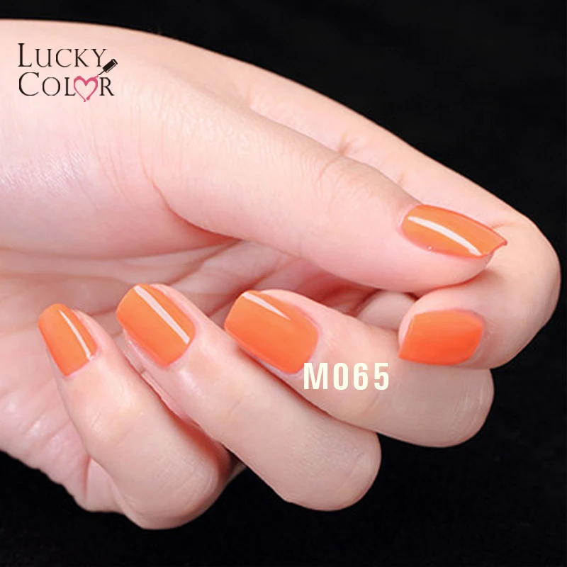 Лак для ногтей Lucky Color оранжевый Гель лак долговечный УФ светодиод 10 мл/флакон 12