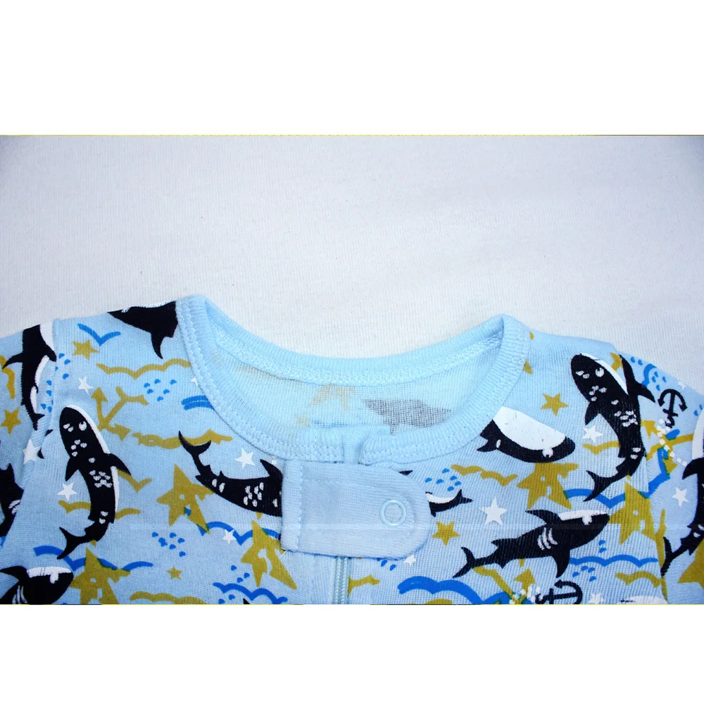Baby Whale Children One Piece Kids Animal Rommper Boys Full Sleeve Pajamas Girls 100% Cotton Pyjamas | Детская одежда и обувь