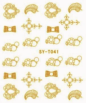 6 упаковок/лот Золотые/Серебряные наклейки на воду Металлические для ногтей