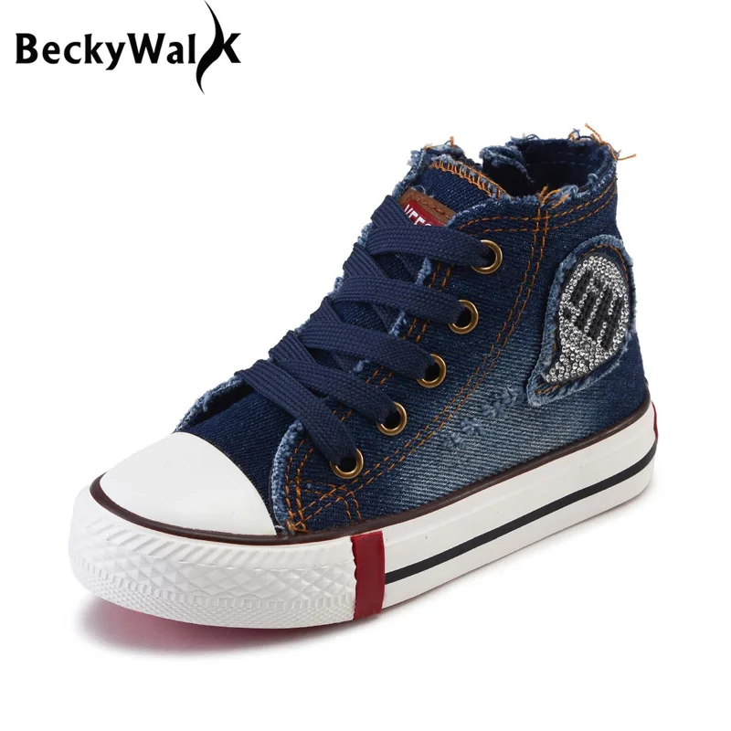 Новинка 2017 года Детские кроссовки с высоким берцем детская парусиновая обувь для