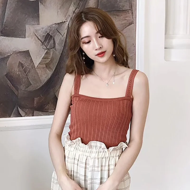 Kawaii Camis/летние топы для девочек, женские короткие пикантные майки, топ на тонких бретельках, ropa mujer, Белый Топ