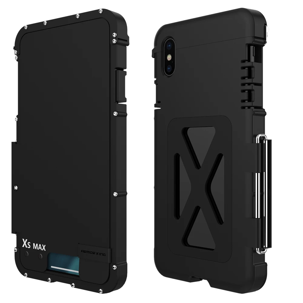 ShockProof Case For Iphone 6 6S 7 8 Plus Flip Aluminum Metal Frame+ PC Protective Armor King case XS MAX XR | Мобильные телефоны и