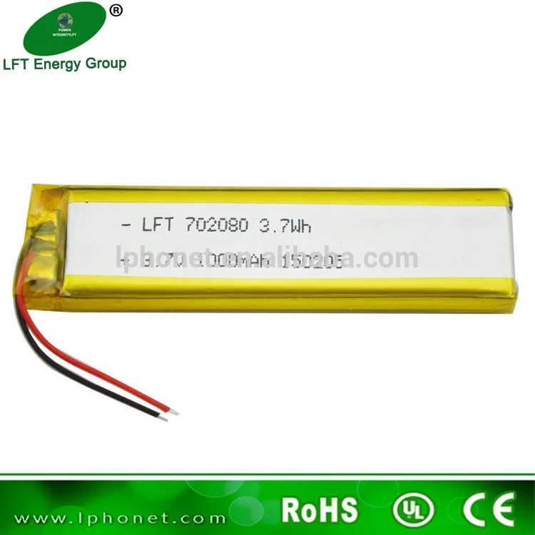 Литий полимерный аккумулятор LFT702080 3 7 в 1000 мАч|lithium 3.7v|3.7v 1000mah3.7v lithium polymer battery |