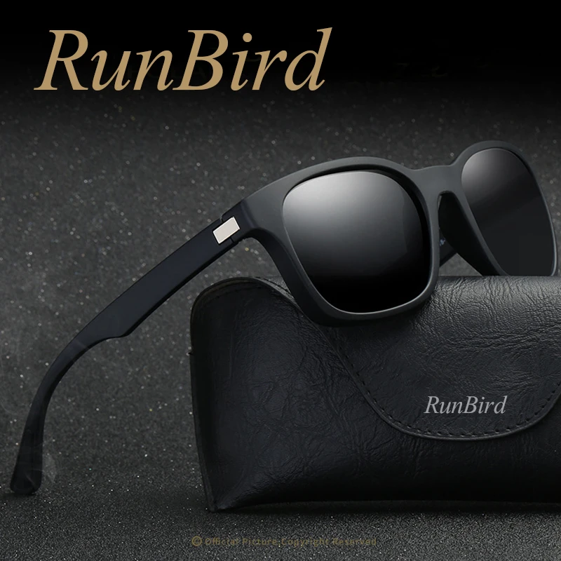 Мужские поляризационные солнцезащитные очки RUNBIRD квадратные для вождения