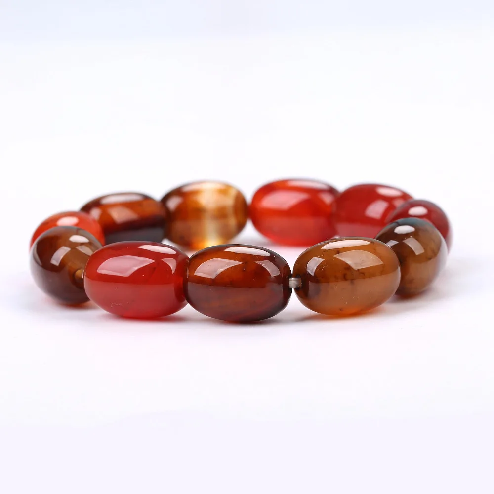 Мужской браслет с натуральным красным агатом из Dendy Bucket Beads Натяжной Tiff Трендовое