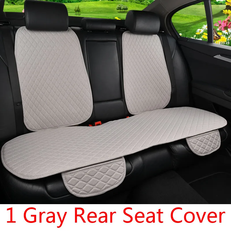 1 Gray Rear Чехол для автомобильного сиденья, универсальная льняная подушка для заднего сиденья автомобиля со спинкой, четыре сезона, интерьер, авто кресло, ковер, коврик - Название цвета: 1 Gray Rear