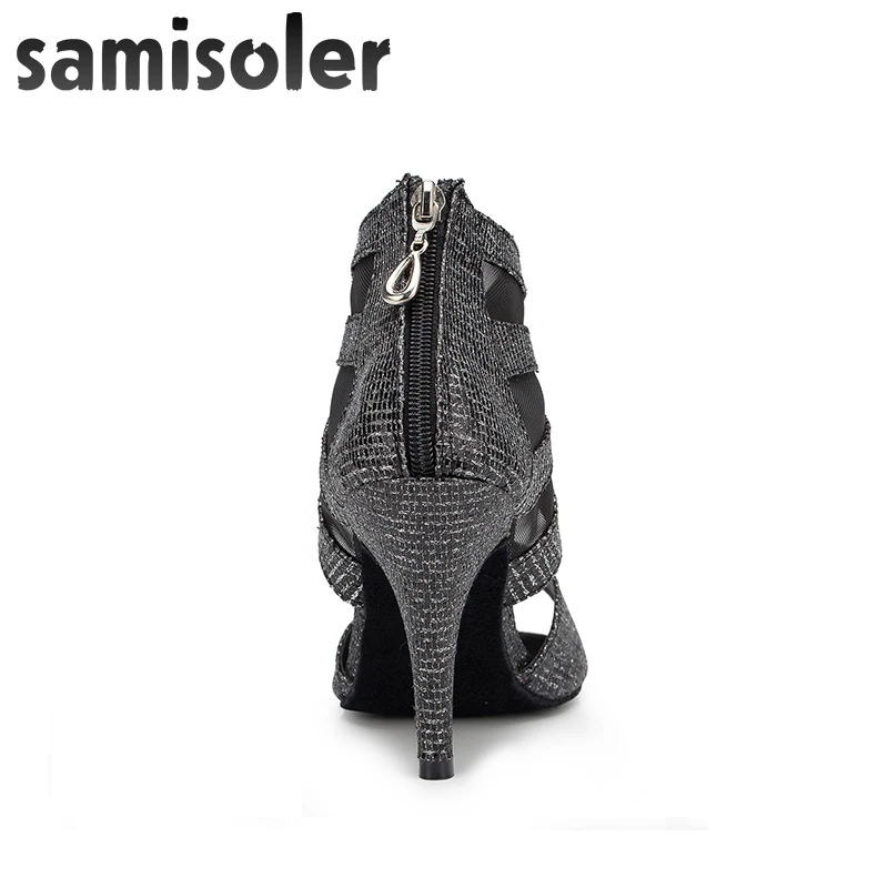 Samisoler Women Latin Dance Shoes Ballroom Dancing Shoes Salsa Latin Shoes Dance Ballroom Shoes For Ladies High Heel Black
