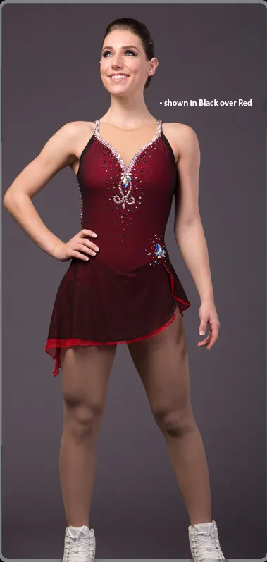 

Женское платье для конкурсов, винно-красное платье из спандекса для катания на коньках